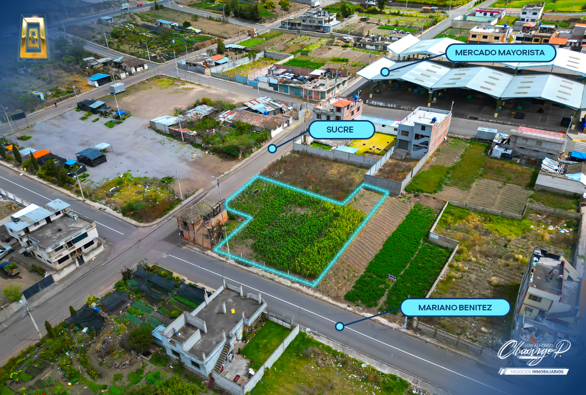 Terreno en Sector Comercial Mercado Mayorista de Pelileo
